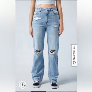 PACSUN women’s light blue ripped 90s boyfriend jeans!